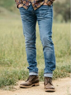 Slim Scissors Selvedge Hiroshi Kato Jeans in Faded Blue Denim size 34x29